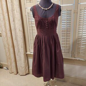 Prettily Detailed Brown Sundress by Maeve Size 6